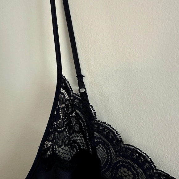 90s Vanity Fair Navy Blue Negligee Tank Top | Vintage Plus Size Vanity Fair | 3X - Picture 2 of 6